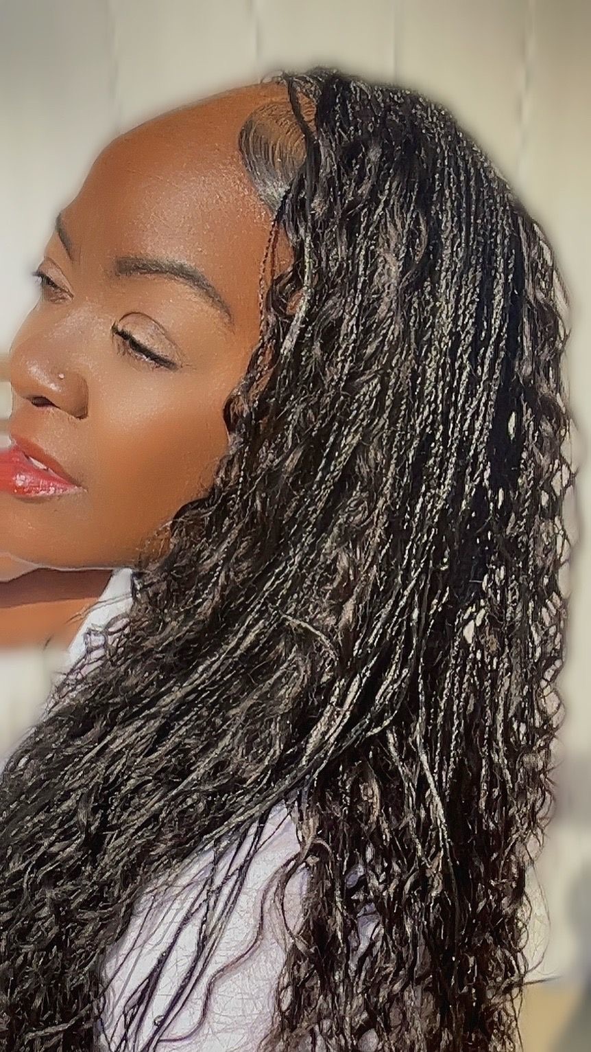 Black woman with boho micro braids | Sisterloc Shop .
