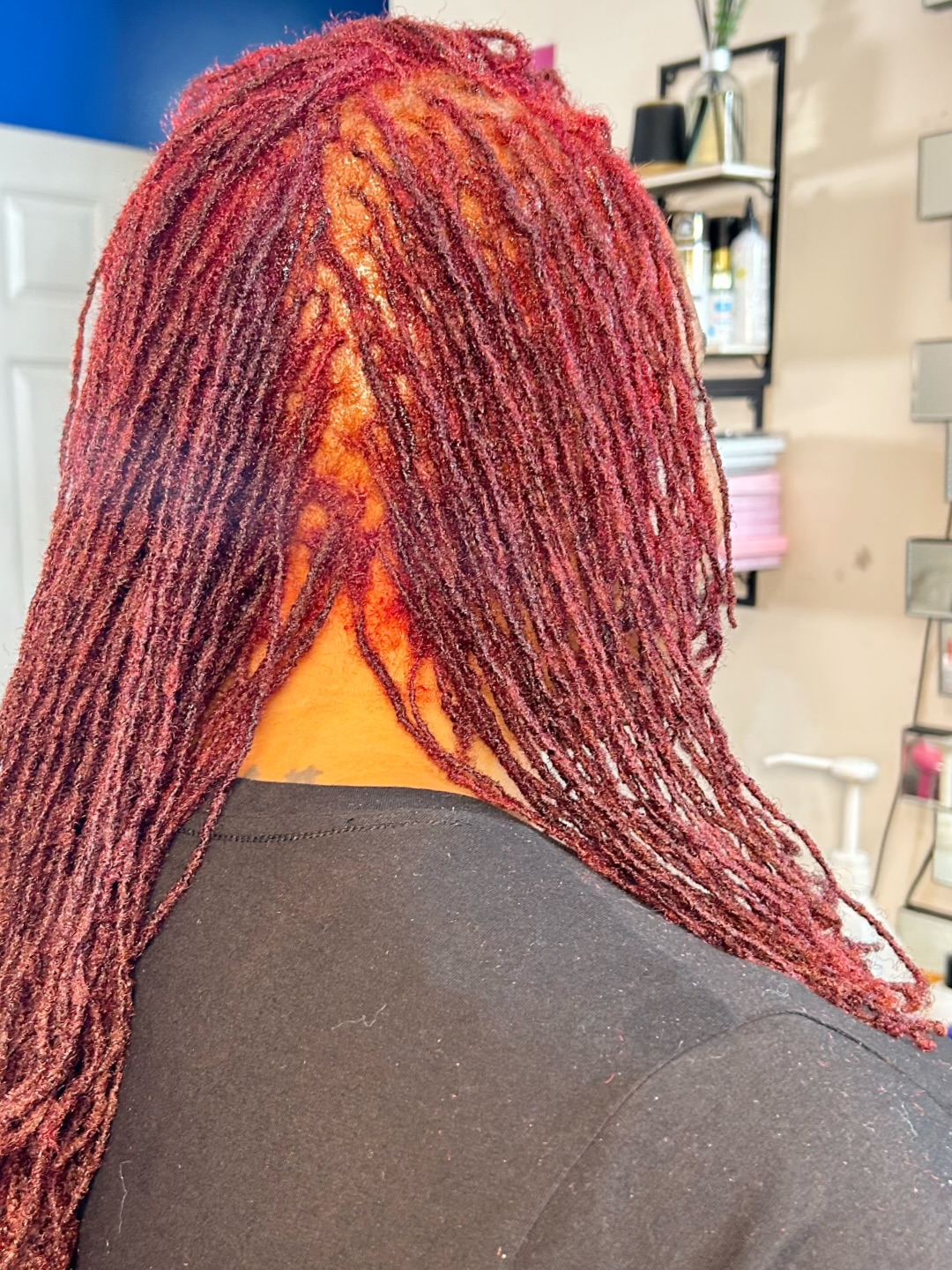 Long red sisterlocks on a woman | Sisterloc Shop .