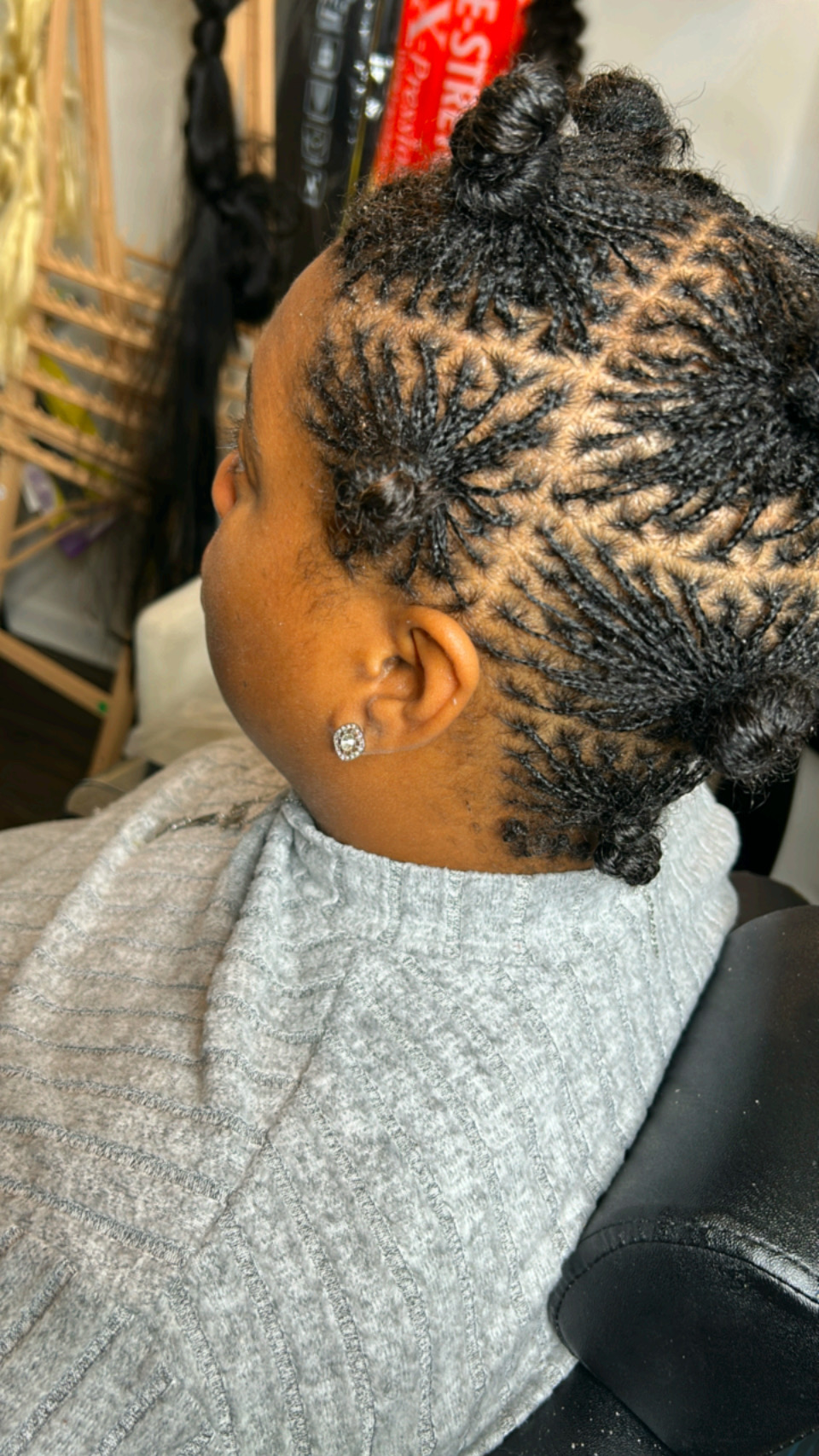 Microlocs hairstyle with triangular parting grid | Sisterlocks Shop .